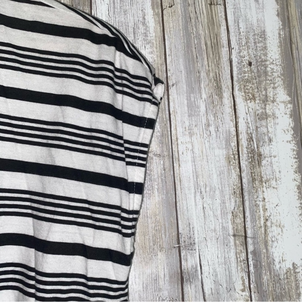 Loft White Stripe Tie Bottom Tee - Picture 2 of 5